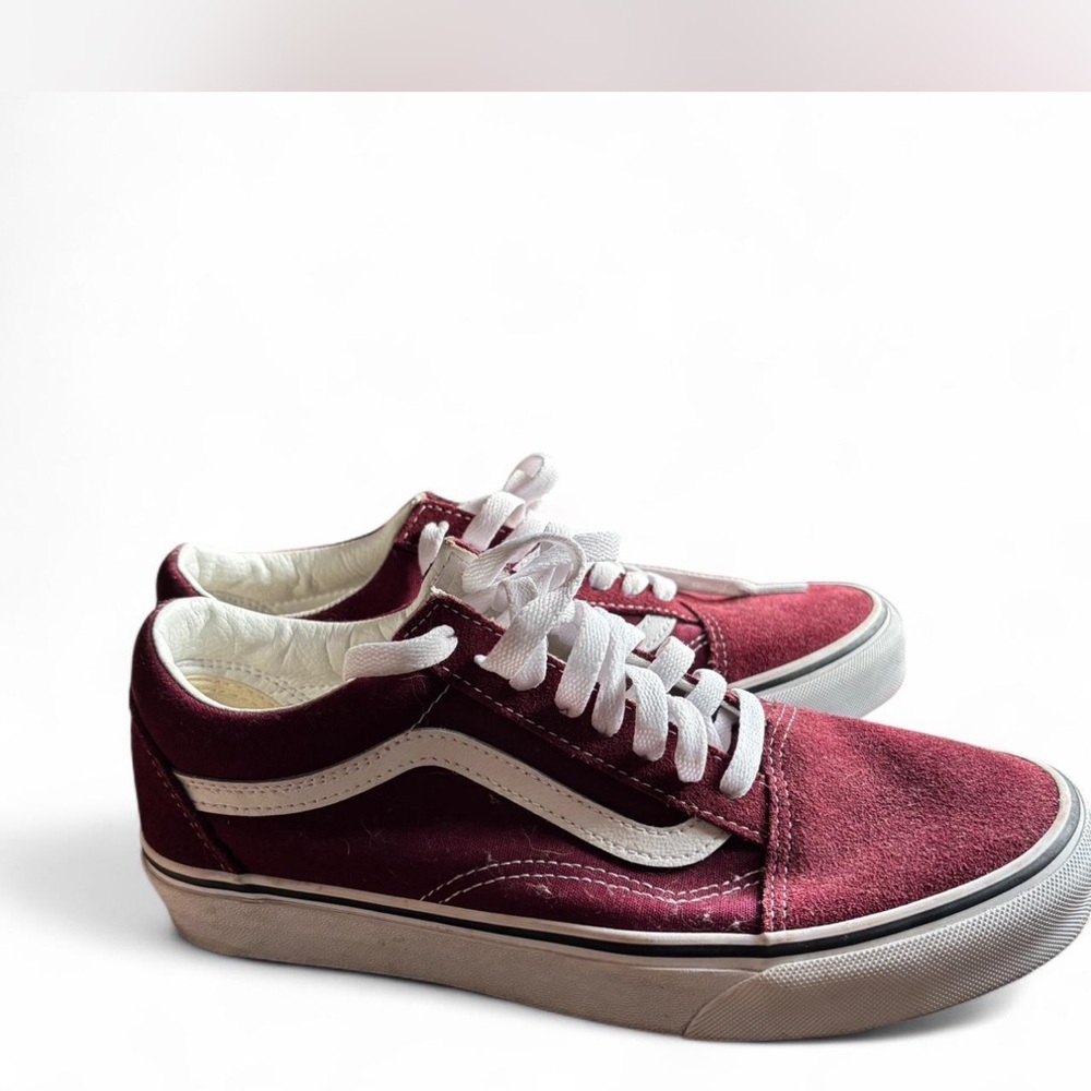 Vans Kids Maroon and White Sneakers